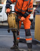 Chantier chaussée de Bruxelles -  devant la Maison communale