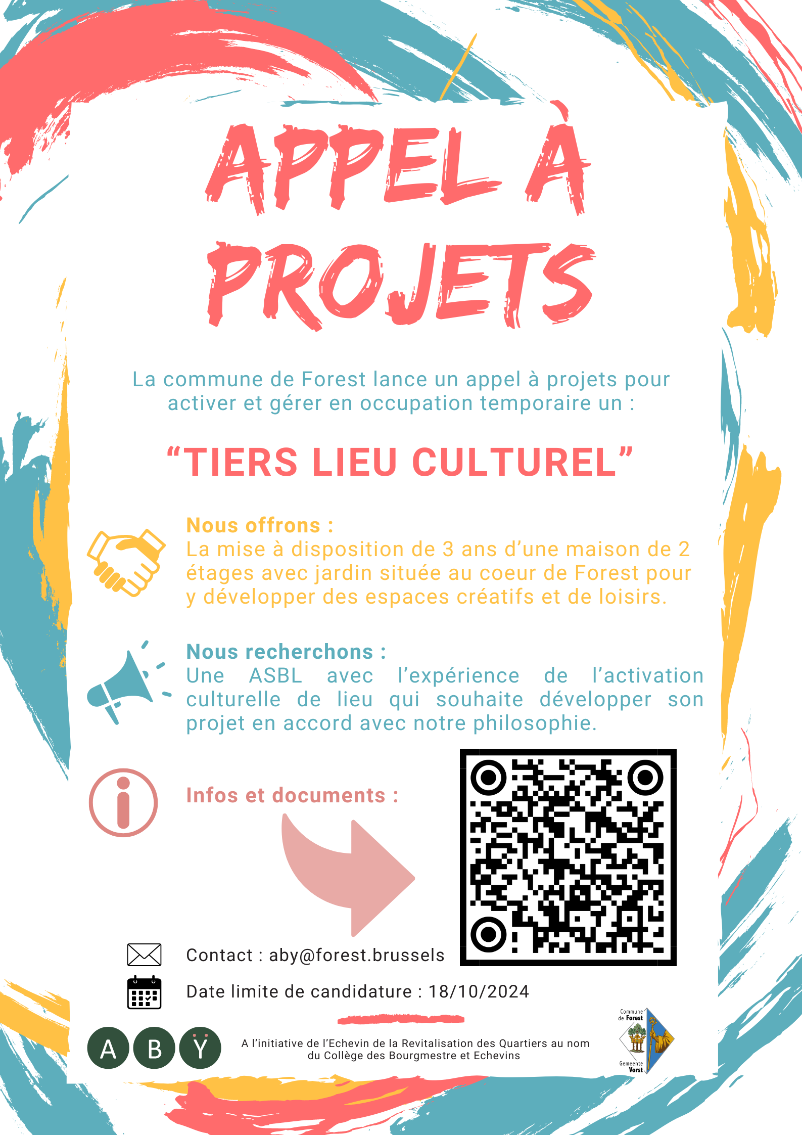 Commune de Forest   Poster FR  Appel à projet Tiers lieu culturel PNG